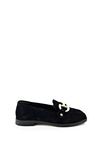 Gerçek Süet  Siyah Tokalı Velvet  Kadın Loafer 