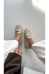  Kadın Loafer  Bej Tokalı Mely