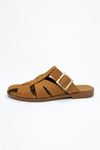 Zımbalı Camel Süet   Kadın Terlik Sloppy  